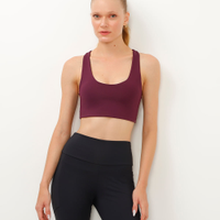 Top de poliamida bojo removível nadador esportivo roxo
