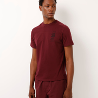 Camiseta esportiva de algodão raglan vinho