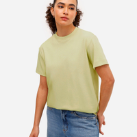 Camiseta comfort feminina de algodão peruano interlock verde