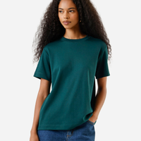Camiseta básica feminina de algodão peruano verde