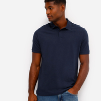 Polo básica manga curta azul
