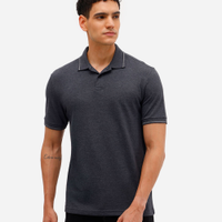 Polo básica tradicional piquet cinza