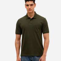Polo básica tradicional piquet com bolso verde