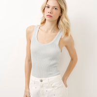 Regata de tricot com lurex prateada
