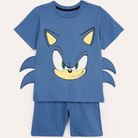 Pijama infantil de algodão sonic azul