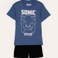 Pijama infantil de algodão sonic azul
