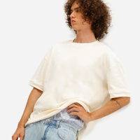 Camiseta masculina oversized malha grossa off white