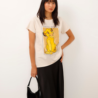 Camiseta de algodão manga curta simba bege
