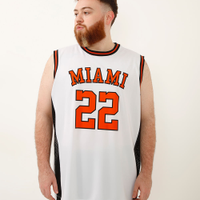 Regata basquete miami plus size esportiva branca