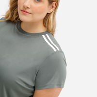 Camiseta com listras plus size esportiva verde