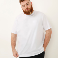 Camiseta básica de algodão manga curta plus size branco