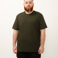 Camiseta básica de algodão manga curta plus size verde