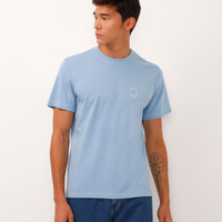 Camiseta de algodão manga curta coqueiro azul