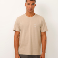 Camiseta de algodão manga curta coqueiro bege