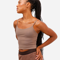 Regata cropped decote nadador marrom