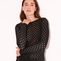 Blusa de tricot manga longa mindset preta