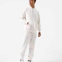 Blusão oversized masculina de moletom esportivo off white