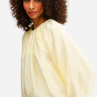 Blusa balonê feminina de liocel amarela