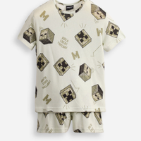 Pijama curto infantil minecraft verde