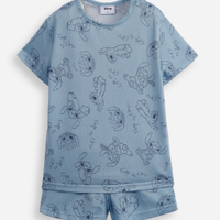 Pijama infantil curto time to chill stitch azul