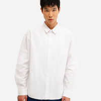 Camisa oversized masculina de algodão com bordado off white