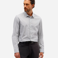 Camisa masculina de algodão manga longa listrada azul