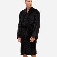 Roupão masculino fleece geométrico preto