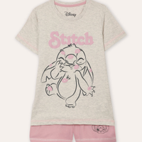 Pijama infantil curto stitch rosa