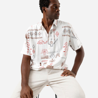 Camisa masculina de viscose manga curta colorido