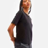 Camiseta básica feminina de algodão peruano interlock preta
