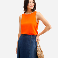 Regata de viscose decote redondo laranja