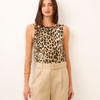 Regata de viscose animal print preta