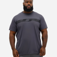 Camiseta masculina esportiva plus size - chumbo