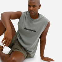 Regata machão masculina de algodão estampada verde