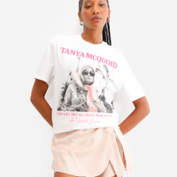 Camiseta feminina de algodão the white lotus off white