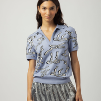 Polo de tricot feminina laços mindset lo de lui lilás