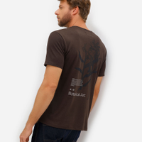 Camiseta masculina manga curta floral marrom