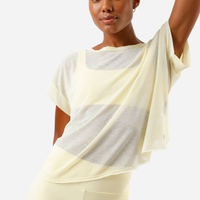Blusa esportiva feminina com recorte amarela