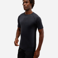 Camiseta esportiva masculina com recortes manga curta preta
