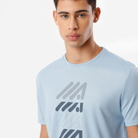 Camiseta esportiva masculina manga curta - azul nuvem