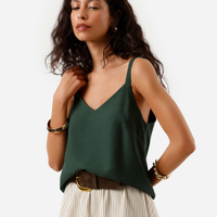 Regata feminina de viscose decote v verde