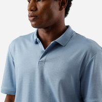 Polo masculina de algodão peruano manga curta azul