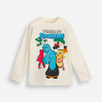 Camiseta infantil de algodão turma do problems bege