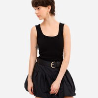 Cropped básico feminino com bojo canelado preto