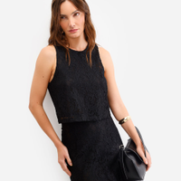 Regata feminina de renda floral preto