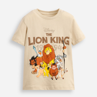 Camiseta infantil de algodão o rei leão bege