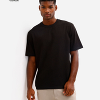 Camiseta relaxed masculina de algodão coolmax preta
