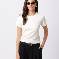 Camiseta feminina de algodão peruano mindset off white