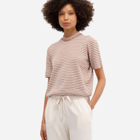 Blusa feminina de tricot listrada texturizada marrom