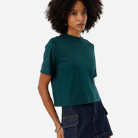Camiseta básica feminina de algodão peruano verde